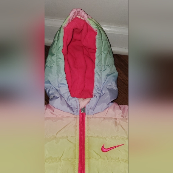 NWOT Nike Toddler Rainbow Puffer Coat 18 Months - Picture 8 of 13